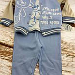 Костюм 9, 12, 18, 24 місяців Туреччина трикотажний новонародженого хлопчика блакитний (КДНМ2489), фото 2