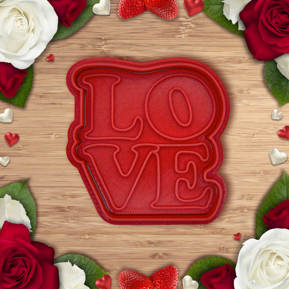 Вирубка для пряників і печива, 6,1 см, "Love"/ Вирубка з відбитком/Вирубка-штамп кондитерський