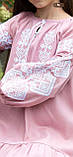 Сукня для дівчинки з льону блідо-рожевого коліру модельне пошиття ріст від 122-140, фото 3