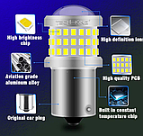Led лампа P21W 1156 9-80v 6w з лінзою для ДХО, заднього ходу, задній стоп/габарит із обманкою (CANBUS), фото 6