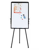 Фліпчарт магнітний маркерний 70х100см на тринозі FLIP Фліпчарт для маркера регульований по висоті Чорний + НАБІР в подарунок