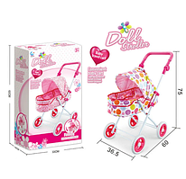 Візок для ляльки 6603 AH-4 висота 75см, металевий каркас, козирок від сонця, м’яка ручка, в коробці
