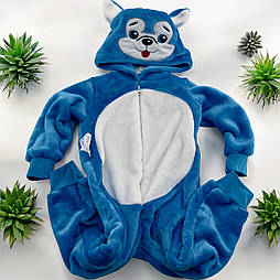 Кенгурушка дитяча 2, 3, 4, 5 років бавовна для хлопчика з довгими рукавами синій (ПЖМ324)