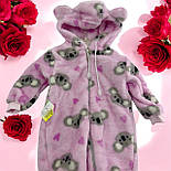 Чоловічок 3, 6, 9 місяців махровий утеплений для новонародженого на хлопчика рожевий (ЧН193), фото 3