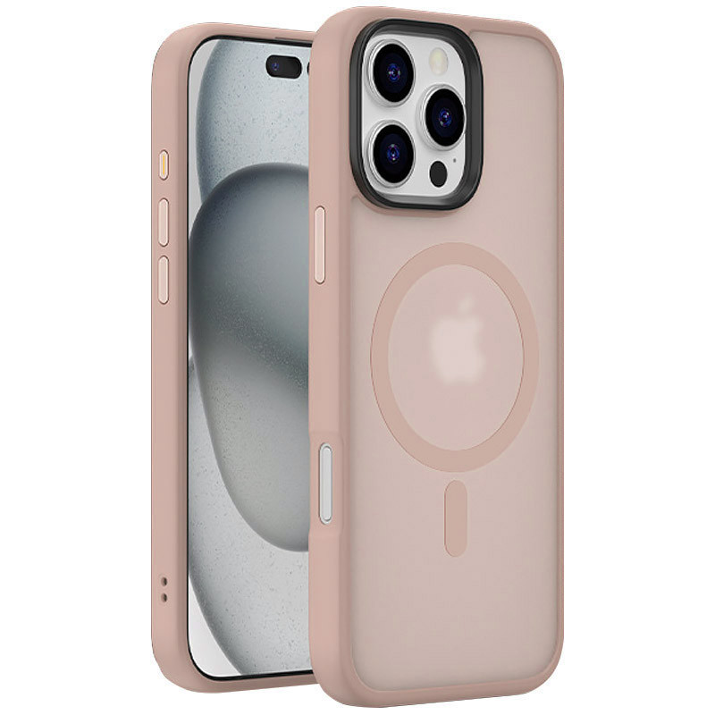 Чохол Metal Buttons with MagSafe Colorful для Apple iPhone 16 Pro (6.3") |TPU+PC| Золотий / Gold
