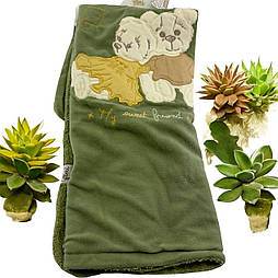 Дитячий плед ковдра Туреччина для новонародженого подарунок новонародженому зеленому (ДДП108)