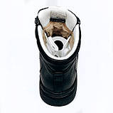 Жіночі шкіряні кеди чорного кольору з білими вставками на шерсті Mida 240709(461ш) розмір 36, фото 6