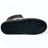 Жіночі шкіряні кеди чорного кольору з білими вставками на шерсті Mida 240709(461ш) розмір 36, фото 9