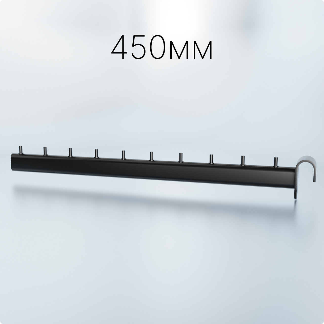 Кронштейн №3 L450 прямий (тр.ов.30x15), чорний., фото 1