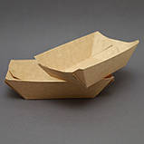 Тарілка картонна лодочка (бура) 110*70*45 50 шт, фото 4
