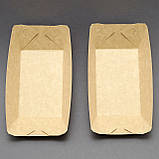 Тарілка картонна лодочка (бура) 110*70*45 50 шт, фото 5