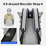 Рюкзак спортивний легкий Чорний міський туристичний нейлоновий прогулянковий дорожній для велосипеда походу, фото 6