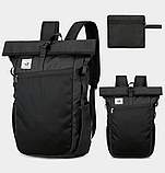 Рюкзак спортивний легкий Чорний міський туристичний нейлоновий прогулянковий дорожній для велосипеда походу, фото 2
