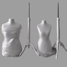 Манекен Кравецький  пінопластовий Жіночий  40-42 \ 46-48 \ M M Чорний  Білий  на дерев'яній ніжці , для шиття, фото 10