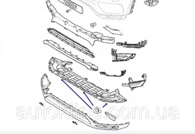 Клипса крепления бампера, защити Volvo S40, V60, S60, S70, S80