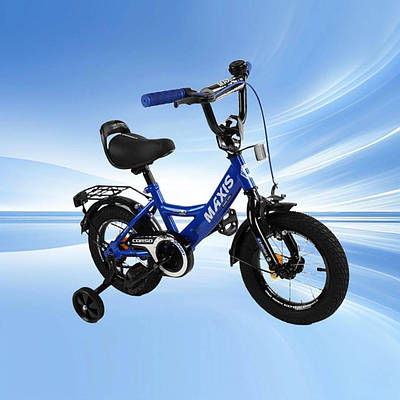 Дитячий двоколісний велосипед для хлопчика велобайк з ручним гальмом сідло з ручкою додаткові коліщатка