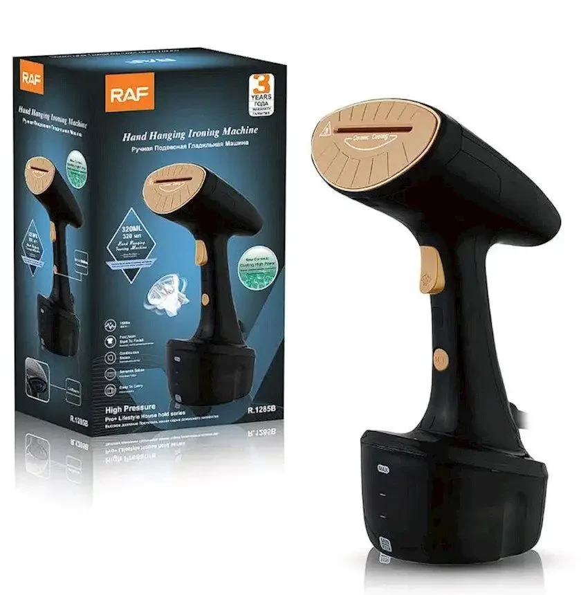 Ручний вертикальний відпарювач із двома насадками для одягу 1600 Вт RAF R.1285B Електричний відпарювач
