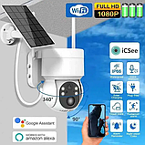 Ip WiFi автономна камера 6Мп із сонячною панеллю Вулична бездротова поворотна камера з віддаленим доступом, фото 2