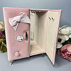 Скринька органайзер шкаф для прикрас, косметики в різних кольорах Luna Рожевий, фото 2