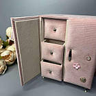 Скринька органайзер шкаф для прикрас, косметики в різних кольорах Luna Рожевий, фото 4