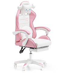 Дитяче геймерське крісло G892 з подушками та підставкою для ніг, Рожеве