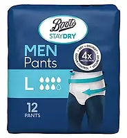 Підгузки-трусики для дорослих Boots Staydry MEN Pants Large 7 крапель 95-110 см (12 шт)