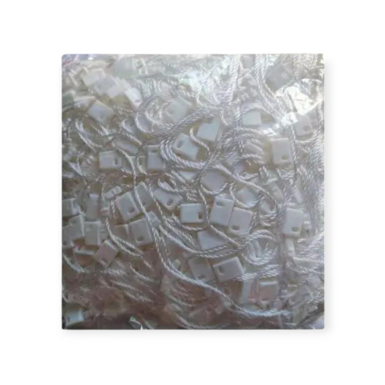 Біркотримач мотузковий білий з пластиковою пломбою для кріплення бірок 1000 шт, фото 1