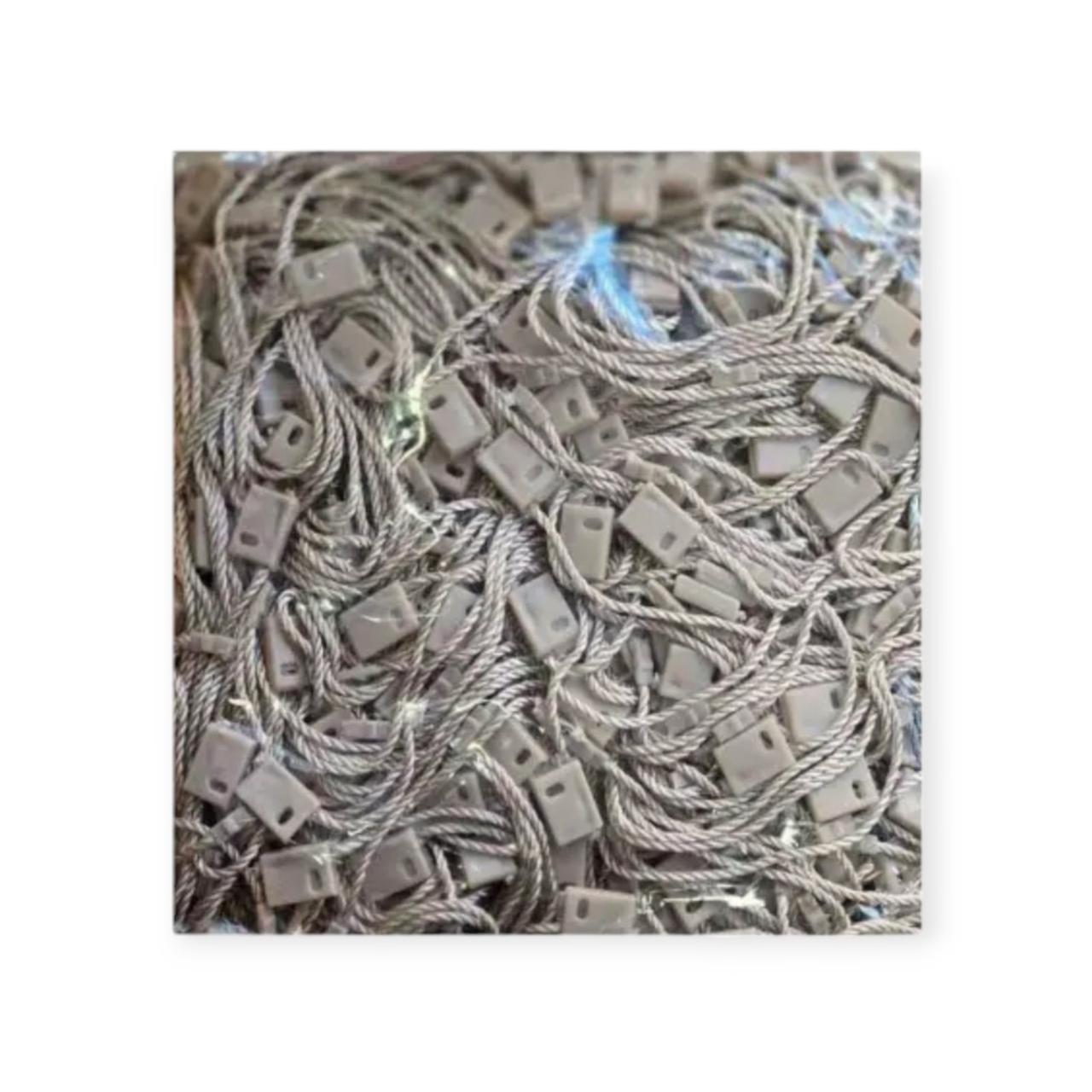 Біркотримач мотузковий сірий з пластиковою пломбою для кріплення бірок 1000 шт, фото 1