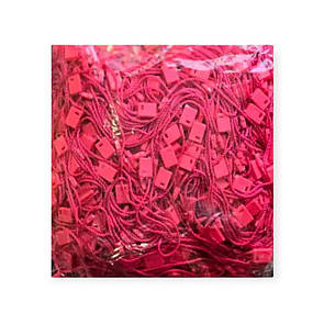 Біркотримач мотузковий рожевий з пластиковою пломбою для кріплення бірок 1000 шт