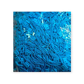 Біркотримач мотузковий  блакитний з пластиковою пломбою для кріплення бірок 1000 шт