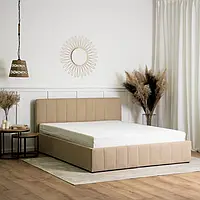 Ліжко бежева з нішею 160 CHRISTIAN 160X200 тканина (MEBEL ELITE) ME.CHRISTIAN/160/BZ/T/LOZ