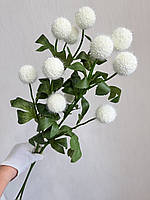 Штучна гілка з кулями для декору . Гомфрена куляста ( біла , 85 см ), фото 2