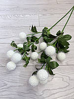 Штучна гілка з кулями для декору . Гомфрена куляста ( біла , 85 см ), фото 8