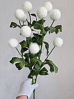 Штучна гілка з кулями для декору . Гомфрена куляста ( біла , 85 см ), фото 4