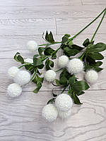 Штучна гілка з кулями для декору . Гомфрена куляста ( біла , 85 см ), фото 7