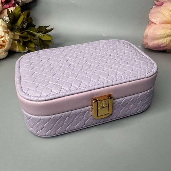 Скринька органайзер на клямці 15*10 см для прикрас, косметики в різних кольорах Luna Фіолетовий, фото 1