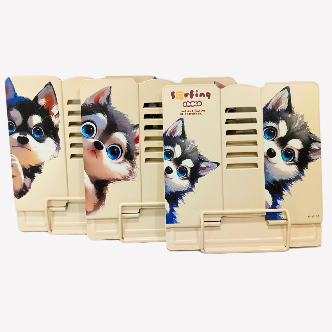 Підставка для книг металева суцільна Лідер 21*22,5 см Собачка, асорті 1217, фото 1