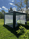Садовий павільйон 3 х 3 м, Садовий тент намет, Намет туристичний, Павільйон сіткою, Намет 3х3 пвх, фото 4