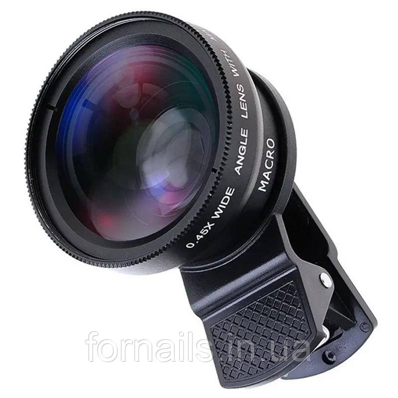 Макролінза для телефона 2 в 1 - 0,45X Phone Lens, фото 1