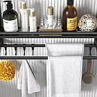 Полиця у ванну 2х ярусна 40х38х15см + 3 тримачі для рушників / Поличка у ванну / Полиця для ванної кімнати, фото 4