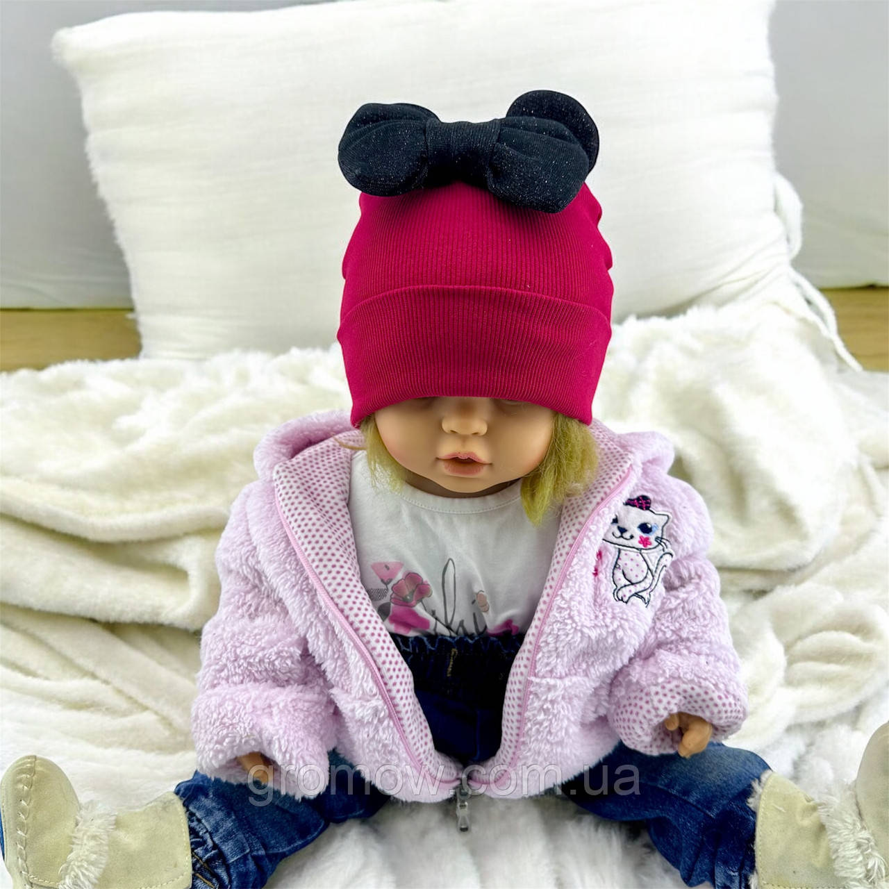 Оптом шапки 44, 46, 48, 50, 52 розмір трикотажна дитяча шапка головні убори дитячі гурт (ОШ36454), фото 1