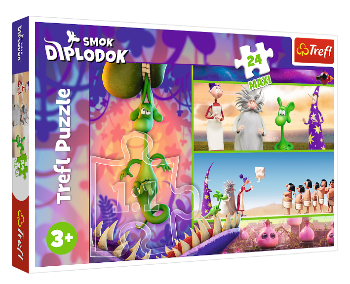 Пазли Maxi Цікавий дракон. Curious Diplodocus Dragon (24 ел.) 14376 (Trefl)