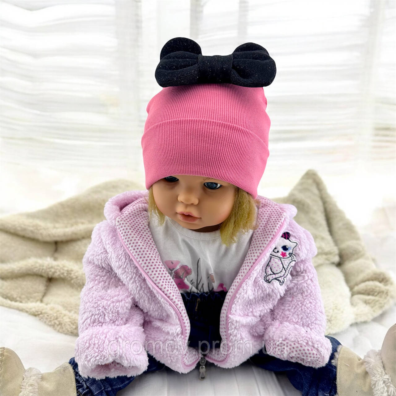 Оптом шапки 44, 46, 48, 50, 52 розмір трикотажна дитяча шапка головні убори дитячі гурт (ОШ36455), фото 1