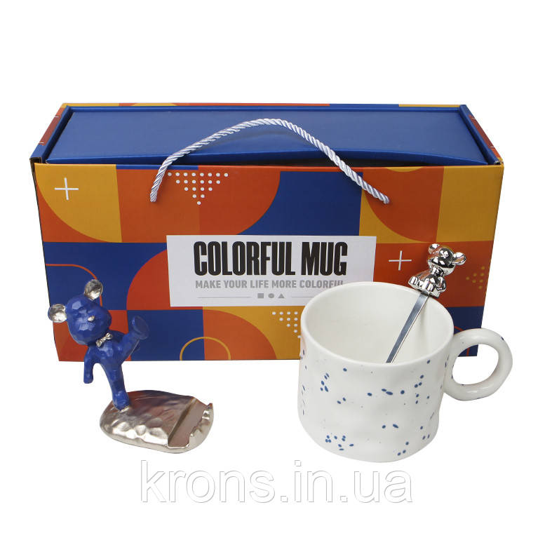 Подарунковий кавовий набір Dedbb чашка ложка підставка для телефона подарункове паковання White, фото 1