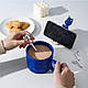 Подарунковий кавовий набір Dedbb чашка ложка підставка для телефона подарункове паковання Dark Blue, фото 2