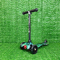 Самокат триколісний Skyper MINI колеса PU 120мм на 2-4 роки Чорний із зеленим (112-70899)