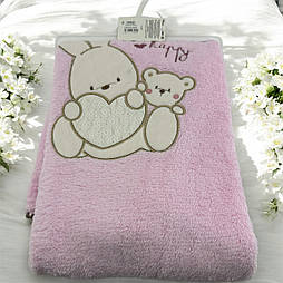 Дитячий плед ковдра Туреччина для новонародженого подарунок новонародженому рожевому (ДНП111)