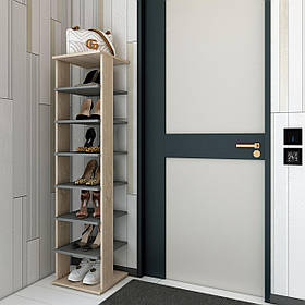 Полиця для взуття Doros Паоло Дуб Сонома/Графіт 38.4х38.4х153.4 (41516042)