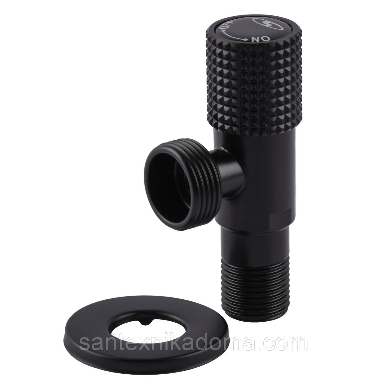 Кран кутовий кераміка SOLOMON EXCLUSIVE 1/2″X3/4″ 989 BB (BLACK/BLACK) ( 1шт.), фото 1