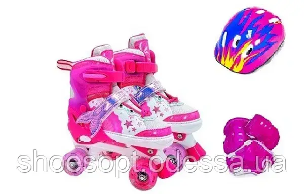 Комплект ролики квади Русалочка із захистом, розмі 29-33, 34-37, фото 1